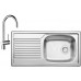 BLANCO set MAGNAT přírodní nerez 860 x 435 mm 511916 + MIDA baterie chrom 517742