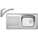BLANCO set MAGNAT přírodní nerez 860 x 435 mm 511916 + BRAVON-S baterie chrom 520282