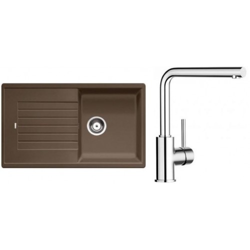 BLANCO Set dřez ZIA 5 S dřez Silgranit muškát + baterie Mila chrom BLANCO Set dřez ZIA 5 S dřez Silgranit muškát + baterie Mila chrom