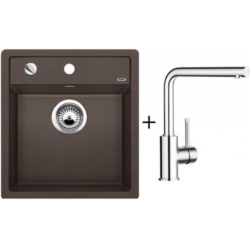 BLANCO Set dřez Dalago 45 Silgranit káva + baterie Mila chrom