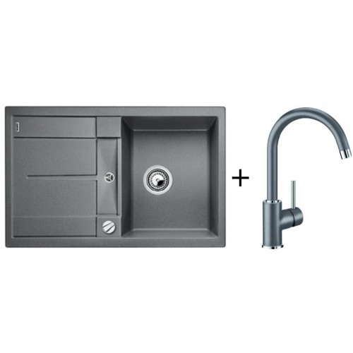 BLANCO Set dřez METRA 45 S Silgranit + baterie MIDA aluminium BLANCO Set dřez METRA 45 S Silgranit + baterie MIDA aluminium