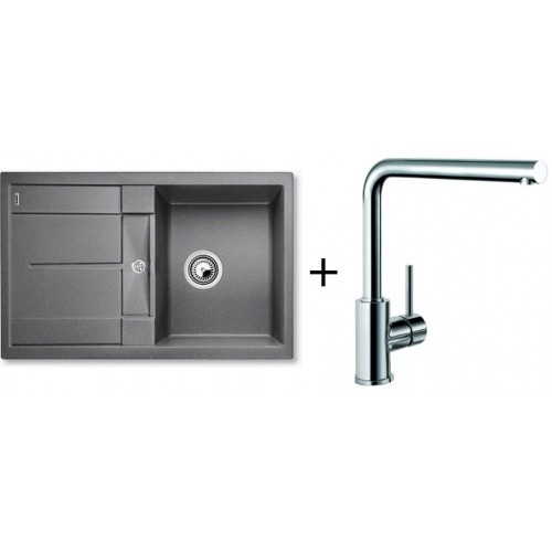 BLANCO Set dřez Metra 45 S Compact Silgranit šedá skála + baterie Mila chrom BLANCO Set dřez Metra 45 S Compact Silgranit šedá skála + baterie Mila chrom