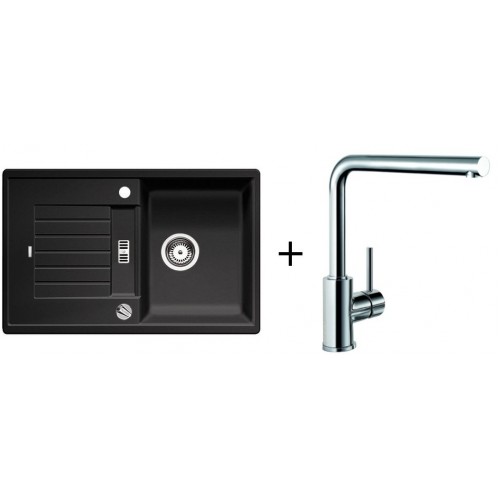BLANCO Set dřez Zia 45 S Silgranit antracit + baterie Mila chrom BLANCO Set dřez Zia 45 S Silgranit antracit + baterie Mila chrom