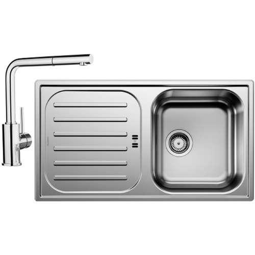 BLANCO set FLEX Pro 45 S nerez přírodní lesk 860 x 480 mm + MILA-S baterie chrom BLANCO set FLEX Pro 45 S nerez přírodní lesk 860 x 480 mm + MILA-S baterie chrom