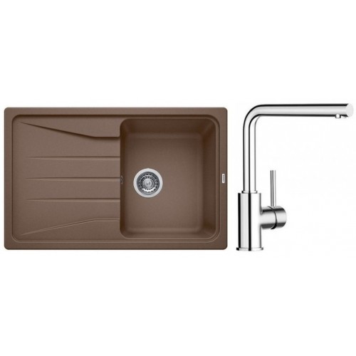 BLANCO Set dřez SONA 45 S Silgranit muškát + baterie MILA chrom BLANCO Set dřez SONA 45 S Silgranit muškát + baterie MILA chrom