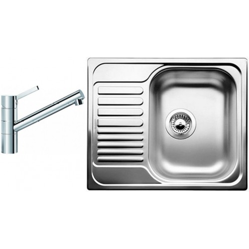 BLANCO set TIPO 45 S Mini nerez profilovaný 605 x 500 mm 516525 + TIVO baterie chrom 517599