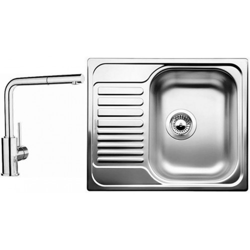 BLANCO set TIPO 45 S Mini nerez profilovaný 605 x 500 mm 516525 + MILA-S baterie chrom 519810