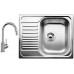 BLANCO set TIPO 45 S Mini nerez profilovaný 605 x 500 mm 516525 + MIDA-S baterie chrom 521454