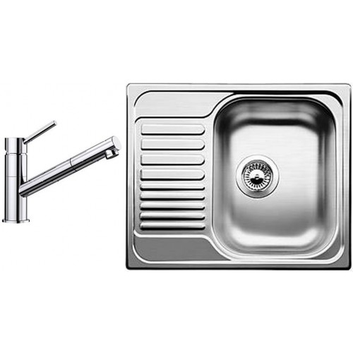 BLANCO set Tipo 45 S mini 3 1/2 nerez kartáčovaný 605 x 500 mm 516053 + KANO-S baterie chrom 521503 BLANCO set Tipo 45 S mini 3 1/2 nerez kartáčovaný 605 x 500 mm 516053 + KANO-S baterie chrom 521503