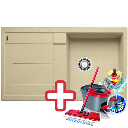 BLANCO Metra 5 S dřez Silgranit béžová champagne 513936 + ZDARMA VILEDA MOP Easy Wring BLANCO Metra 5 S dřez Silgranit béžová champagne 513936 + ZDARMA VILEDA MOP Easy Wring