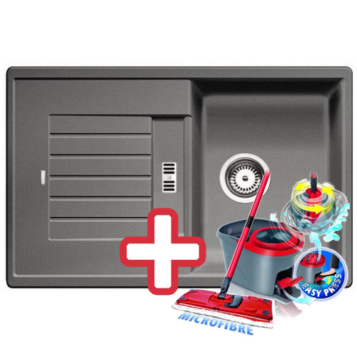 BLANCO Zia 45 S Silgranit PuraDur II dřez aluminium, 514725 + ZDARMA VILEDA MOP Easy Wring