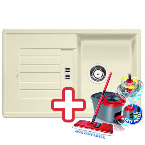 BLANCO Zia 45 S Silgranit PuraDur II dřez jasmín, 514727 + ZDARMA VILEDA MOP Easy Wring