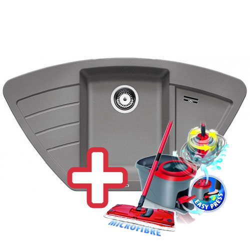 BLANCO Zia 9 E dřez , aluminium 514757 + ZDARMA VILEDA MOP Easy Wring BLANCO Zia 9 E dřez , aluminium 514757 + ZDARMA VILEDA MOP Easy Wring