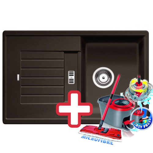 BLANCO Zia 45 S Silgranit PuraDur II dřez, káva 515070 + ZDARMA VILEDA MOP Easy Wring