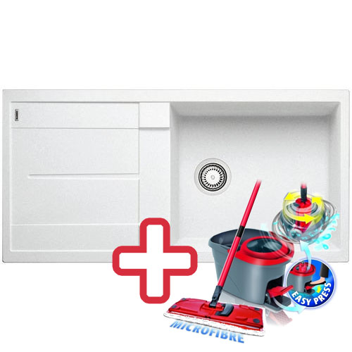BLANCO Metra XL 6 S dřez včetně sifonu, bílá 515136 + ZDARMA VILEDA MOP Easy BLANCO Metra XL 6 S dřez včetně sifonu, bílá 515136 + ZDARMA VILEDA MOP Easy
