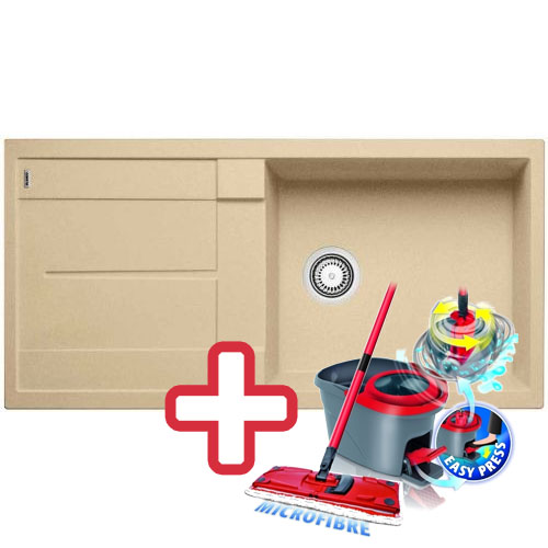 BLANCO Metra XL 6 S dřez včetně sifonu, béžová champagne 515138 + ZDARMA VILEDA MOP Easy