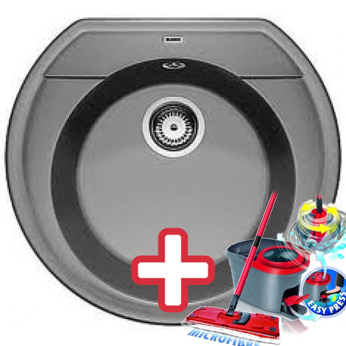 BLANCO Rondoval dřez včetně sifonu, aluminium 515670 + ZDARMA VILEDA MOP Easy Wring BLANCO Rondoval dřez včetně sifonu, aluminium 515670 + ZDARMA VILEDA MOP Easy Wring