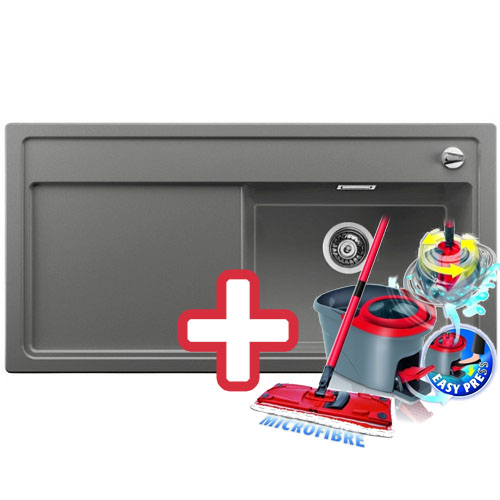 BLANCO Zenar XL 6 S Silgranit dřez, aluminium, vanička vpravo 516017 + ZDARMA VILEDA MOP Easy Wring BLANCO Zenar XL 6 S Silgranit dřez, aluminium, vanička vpravo 516017 + ZDARMA VILEDA MOP Easy Wring