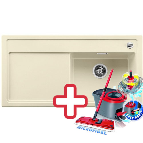 BLANCO Zenar XL 6 S Silgranit dřez jasmín, vanička pravá 516019 + ZDARMA VILEDA MOP Easy Wring BLANCO Zenar XL 6 S Silgranit dřez jasmín, vanička pravá 516019 + ZDARMA VILEDA MOP Easy Wring