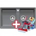 BLANCO Zia 9 dřez bez excentru, včetně sifonu, aluminium 516677 + ZDARMA VILEDA MOP Easy Wring