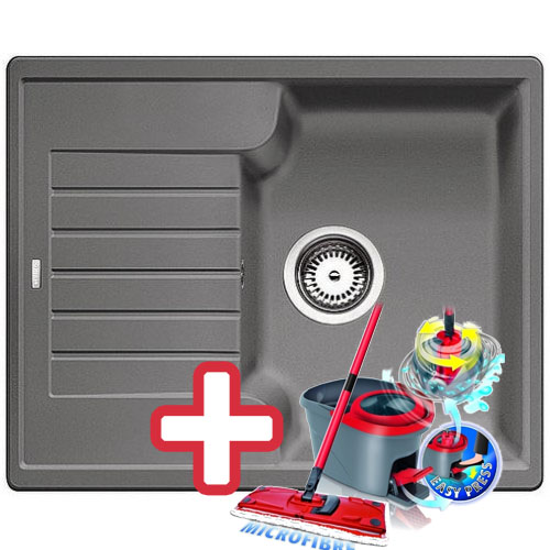 BLANCO Zia 40 S Silgranit dřez, aluminium 516919 + ZDARMA VILEDA MOP Easy Wring BLANCO Zia 40 S Silgranit dřez, aluminium 516919 + ZDARMA VILEDA MOP Easy Wring