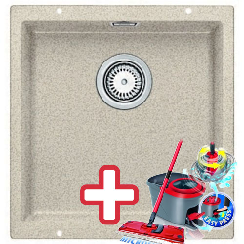 BLANCO Subline 400 - U dřez písek s excentrem 515757 + ZDARMA VILEDA MOP Easy Wring BLANCO Subline 400 - U dřez písek s excentrem 515757 + ZDARMA VILEDA MOP Easy Wring