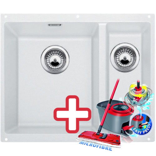 BLANCO Subline 340/160 - U dřez Silgranit bílý 518585 + ZDARMA VILEDA MOP Easy Wring