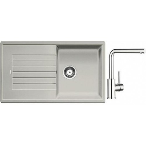 BLANCO Set dřez ZIA 5 S dřez Silgranit perlově šedá + baterie Mila chrom BLANCO Set dřez ZIA 5 S dřez Silgranit perlově šedá + baterie Mila chrom