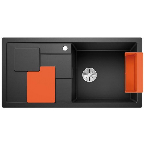 BLANCO SITY XL 6 S InFino Silgranit černá dřez vpravo přísl. orange 525967