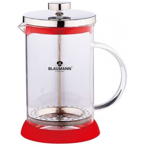 BLAUMANN French Press Konvička na čaj a kávu 350 ml, červená BL-1441