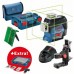 BOSCH GLL 3-80 CG Křížový laser + GSR 12V-15 Aku šroubovák + 39ks příslušenství + kufr 06159940L3