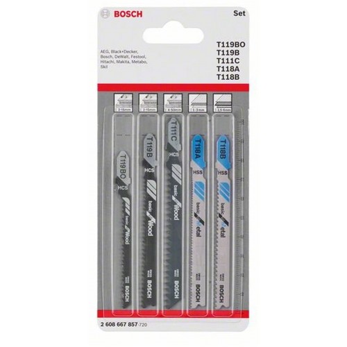 BOSCH 5dílná sada pilových plátků do kmitacích pil Wood and Metal 2608667857