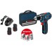 BOSCH GSR 12V-15 Li Aku šroubovák + 2x1,5 Ah + GAL 1820 CV + brašna na nářadí 0.615.990.GA9
