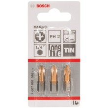 BOSCH Max Grip Šroubovací bit, PH 2, 25 mm, 3 ks 2607001546