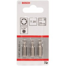 BOSCH Extra-Hart Šroubovací bit zvlášť tvrdý, T20, 25 mm, 3ks 2607001611