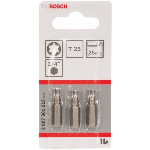 BOSCH Extra-Hart Šroubovací bit zvlášť tvrdý, T25, 25 mm, 3ks 2607001615