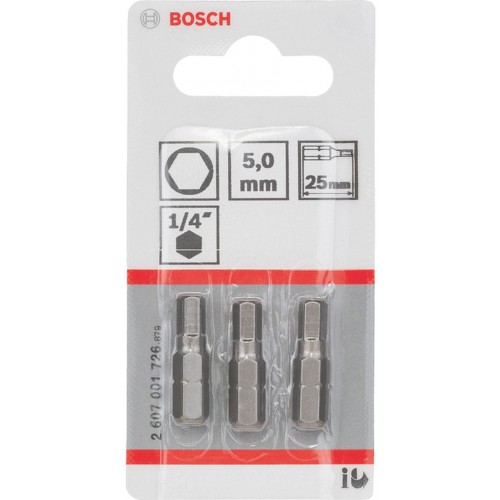 BOSCH Extra-Hart Šroubovací bit zvlášť tvrdý, HEX 5, 25 mm 2607001726