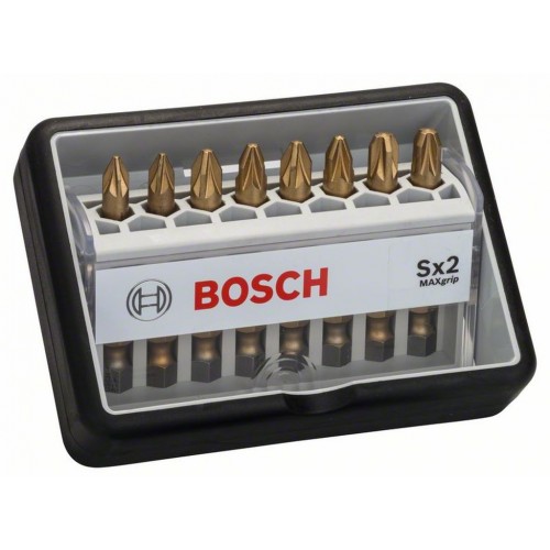 BOSCH 8dílná sada šroubovacích bitů, Robust Line, Sx Max Grip 2607002571