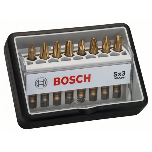 BOSCH 8dílná sada šroubovacích bitů, Robust Line, Sx Max Grip 2607002572 BOSCH 8dílná sada šroubovacích bitů, Robust Line, Sx Max Grip 2607002572