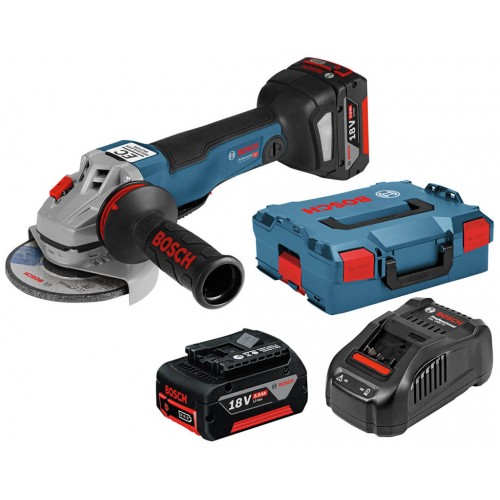 BOSCH GWS 18V-10 PC Akumulátorová úhlová bruska, 125mm, 2x 5.0Ah 06019G3E0D