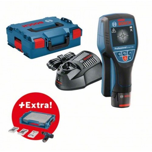 BOSCH D-tect 120 Univerzální detektor + GSR 12V-15 Aku šroubovák + 39ks příslušenství + kufr 0.615.994.0L7