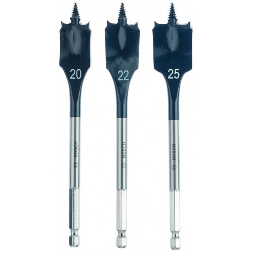 BOSCH Self Cut Speed 3dílná sada plochých frézovacích vrtáků, 20-25 mm 2608587011