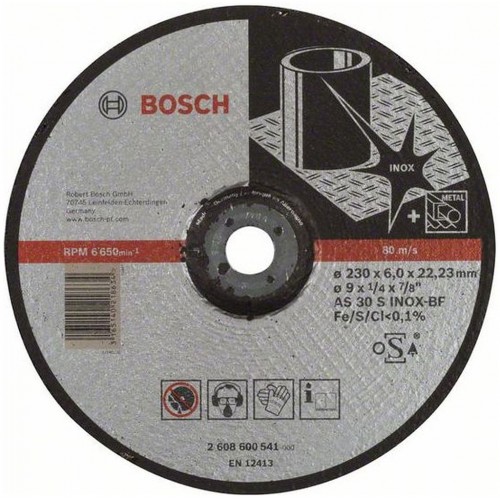 BOSCH Expert for Inox Hrubovací kotouč profilovaný, 230x23,22x6mm 2608600541