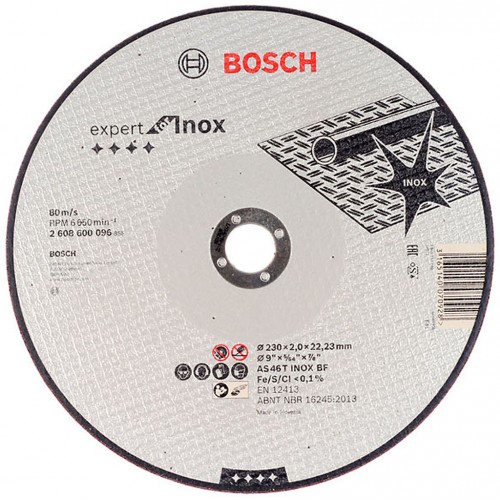 BOSCH Dělicí kotouč rovný Expert for Inox, 230 x 22,23 x 2,0 mm 2608600096