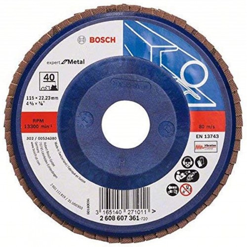 BOSCH Expert for Metal Lamelový brusný kotouč X551, 115x 22,23mm, G40, 2608607361