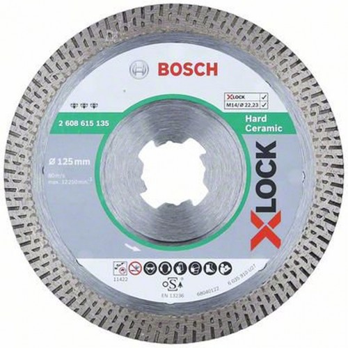 BOSCH Best for Hard Ceramic systému X-LOCK, Diamantový řezný kotouč, 125×22,23×1,4×10mm 2608615135