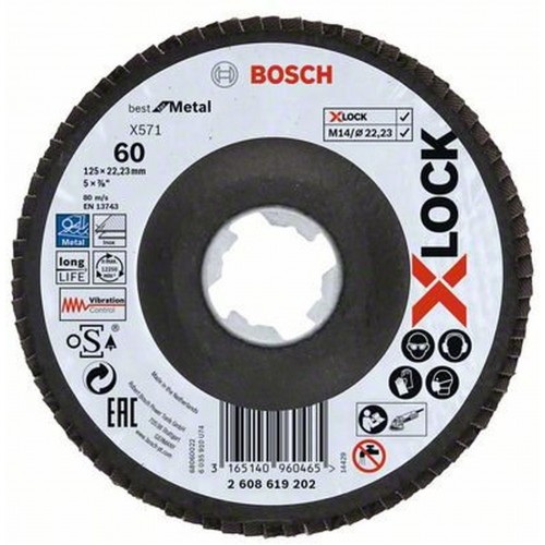 BOSCH X-LOCK Best for Metal Lamelový brusný kotouč X571, 125x22,23mm, G60 2608619202