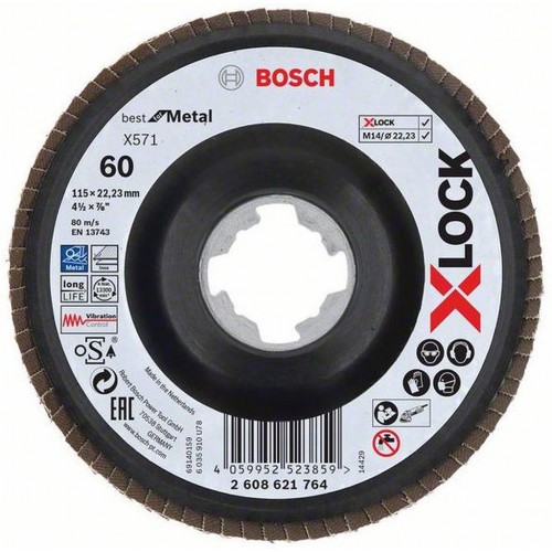 BOSCH X-LOCK Best for Metal Lamelový brusný kotouč X571, 115x22,23mm, G120, 2608621766