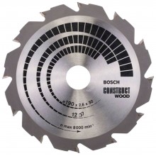 BOSCH Construct Wood Pilový kotouč , 190x2,6/1,6 mm 2608640633