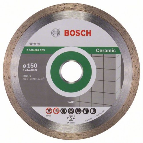 BOSCH Standard for Ceramic Diamantový dělicí kotouč, 150 x 22,23 x 1,6 x 7mm 2608602203